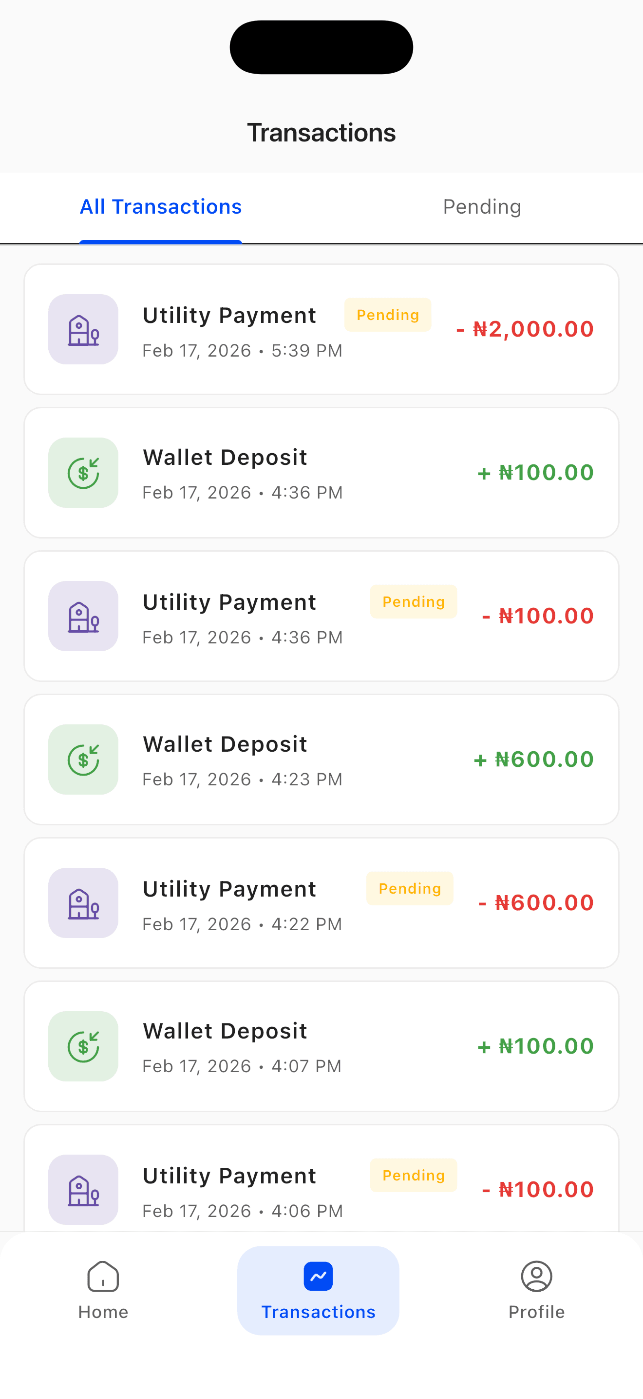 Beepex History screen: A receipt for every naira